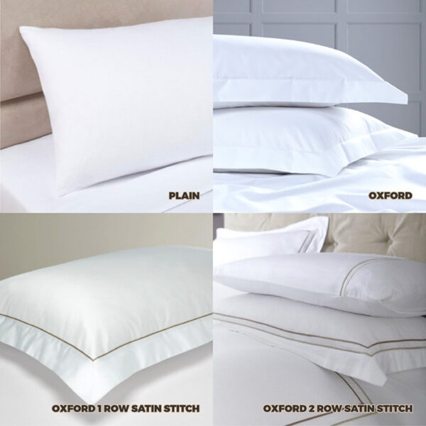 Pillow Cases 100% Cotton Percale T300 WHITE ONLY